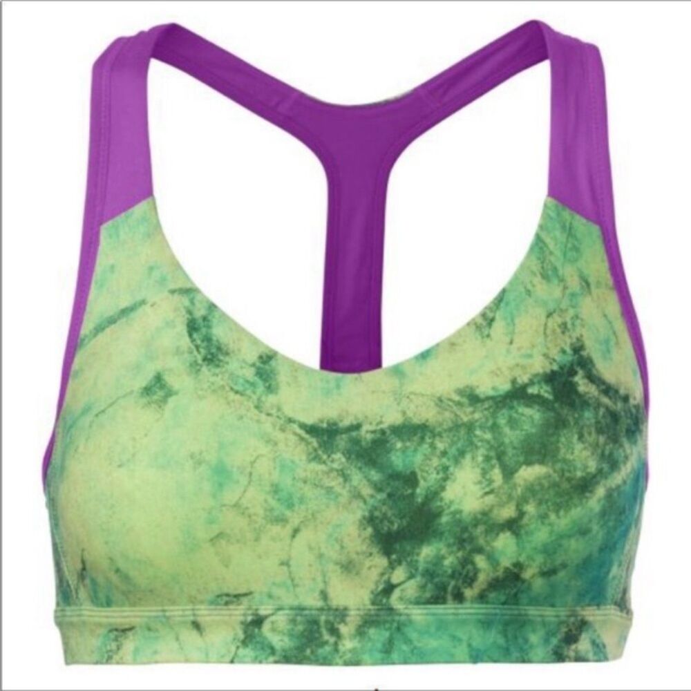 The North Face MA-X T-Back High Impact Sports Bra Blue Green Small